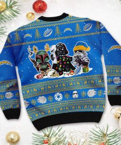 Los Angeles Chargers Star Wars Ugly Christmas Sweater Darth Vader Boba Fett Stormtrooper Los Angeles Chargers Star Wars Ugly Christmas Sweater Darth Vader Boba Fett Stormtrooper