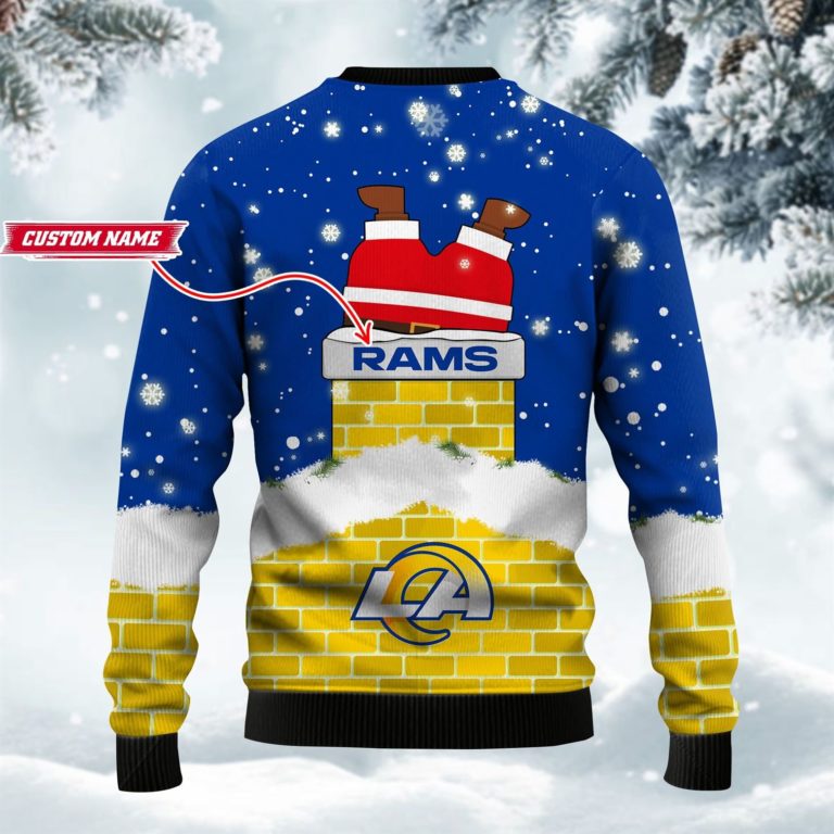 Los Angeles Rams NFL Football Santa Claus 3D Christmas Ugly Sweater