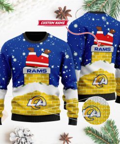 Los Angeles Rams NFL Football Santa Claus 3D Christmas Ugly Sweater