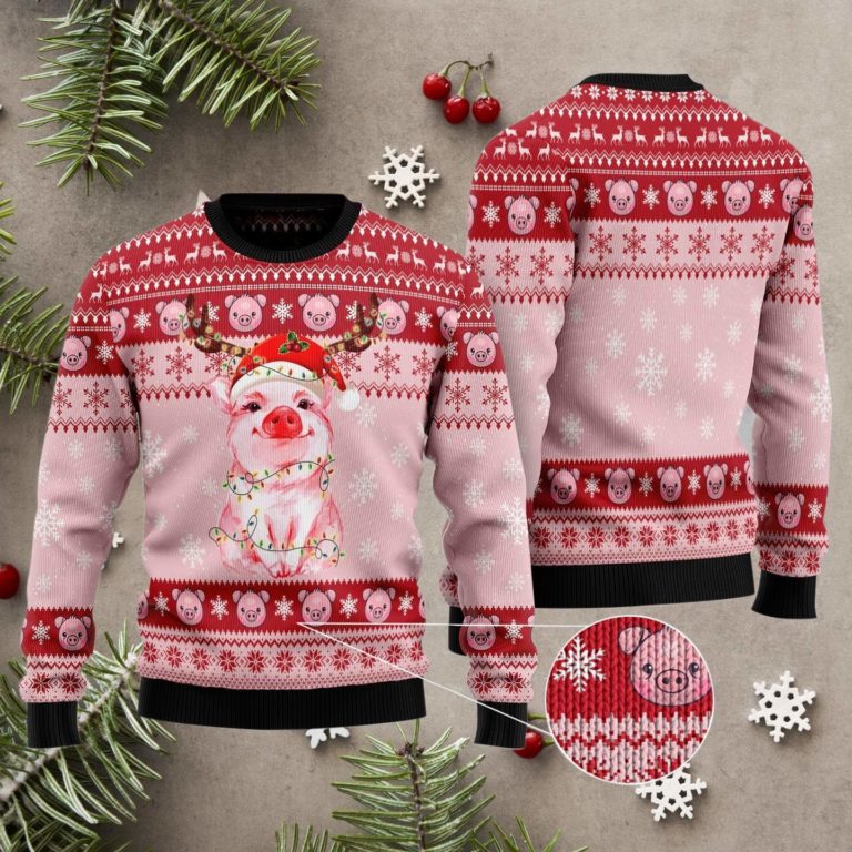 Lovely Pig Christmas Ugly Sweater