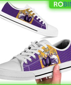 LSU Tigers NCAA Football Helmet Low Top Canvas Shoes LSU Tigers NCAA Football Helmet Low Top Canvas Shoes