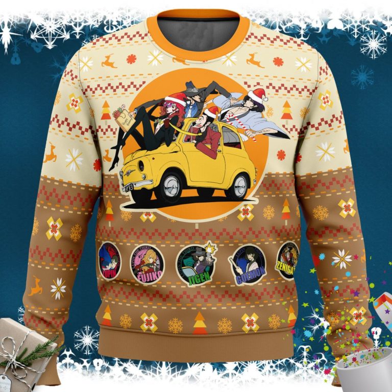 Lupin the 3rd Happy Trip Ugly Christmas Sweater
