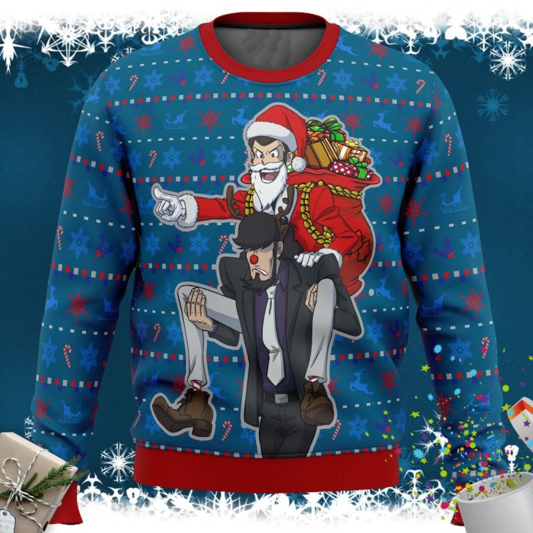 Lupin the 3rd Run Run Rudolph Ugly Christmas Sweater