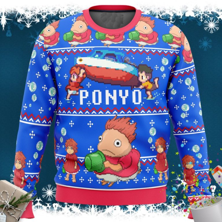 Magical PONYO Ugly Christmas Sweater