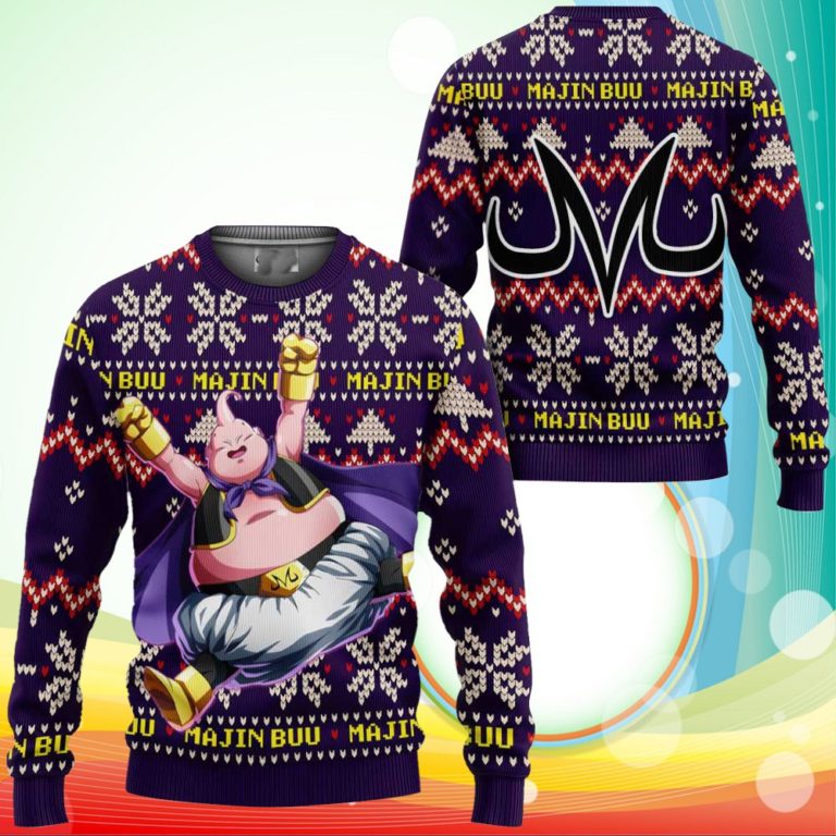 Majin Buu Fat Ugly Christmas Sweater Anime Dragon Ball Xmas Gifts