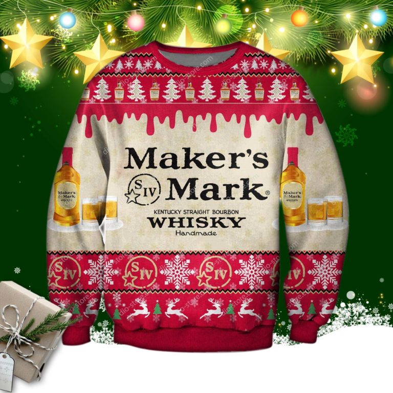 Maker’s Mark Whiskey Knitting Pattern 3d Print Ugly Sweatshirt