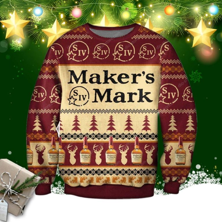 Maker’s Mark Whiskey Ugly Christmas Sweatshirt