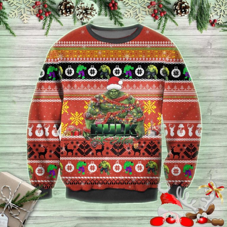 Marvel X-Mas Hulk Christmas Ugly Sweatshirt, Sweater