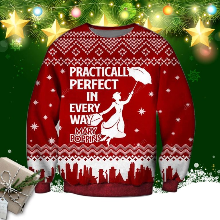 Mary Poppins Knitting Pattern 3d Print Ugly Christmas Sweater