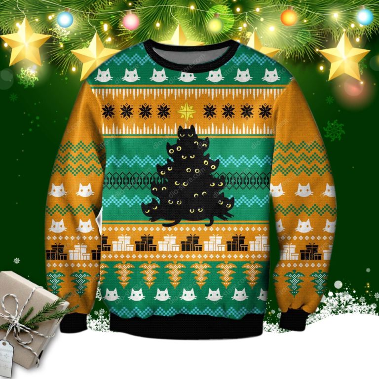 Meowy Christmas Ugly Christmas Sweater, Sweatshirt