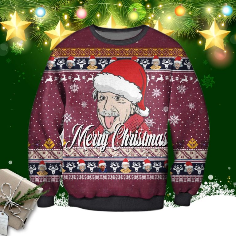 Merry Christmas Albert Einstein Ugly Sweatshirt