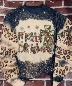 Merry Christmas Cross Leopard Christmas Sweatshirt Merry Christmas Cross Leopard Christmas Sweatshirt