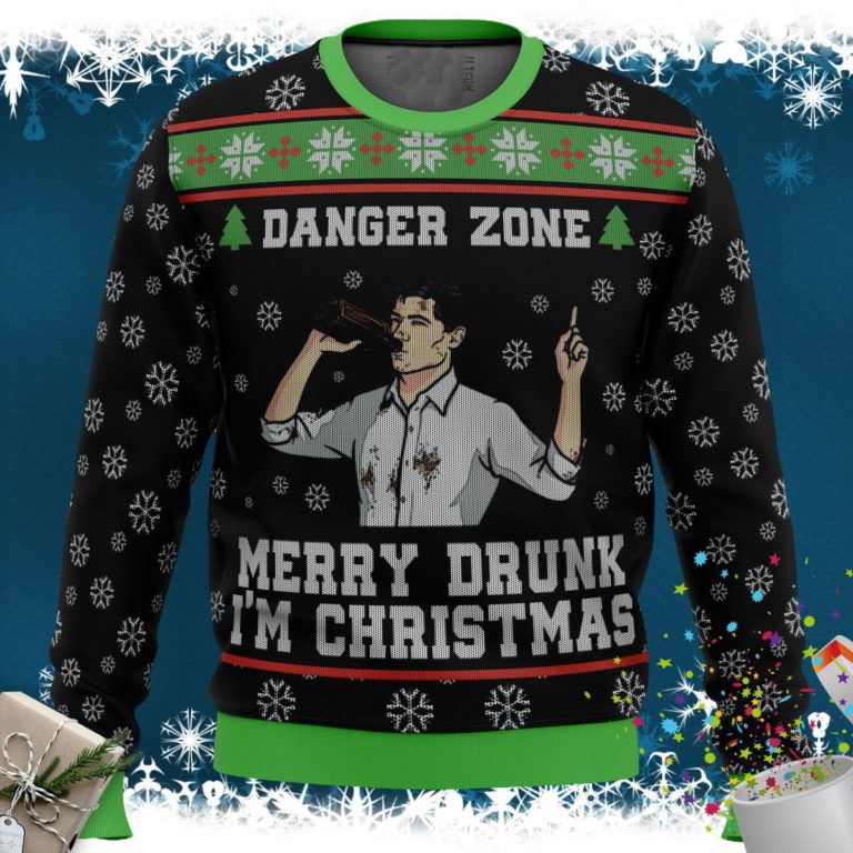 Merry Drunk I’m Christmas Sterling Archer Black Ugly Christmas Sweater