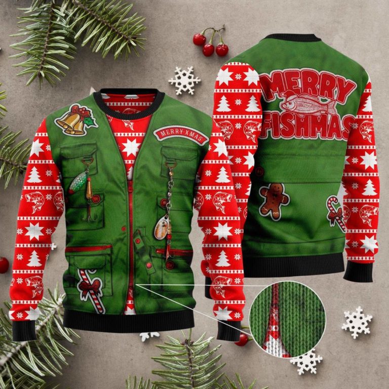 Merry Fishmas Ugly Christmas Sweater
