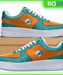 Personalized Miami Dolphins NFL Custom AF1 Sneakes