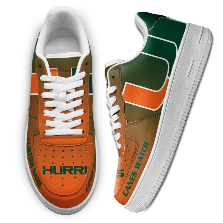 Miami Hurricanes Custom AF1 Sneakes