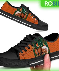 Miami Hurricanes Football Helmet Canvas Low Top Shoes Miami Hurricanes Football Helmet Canvas Low Top Shoes