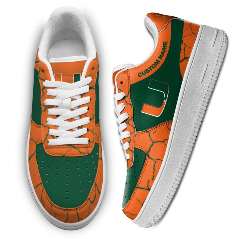 Personalized Miami Hurricanes NCAA Sneakers – Custom AF 1 Shoes