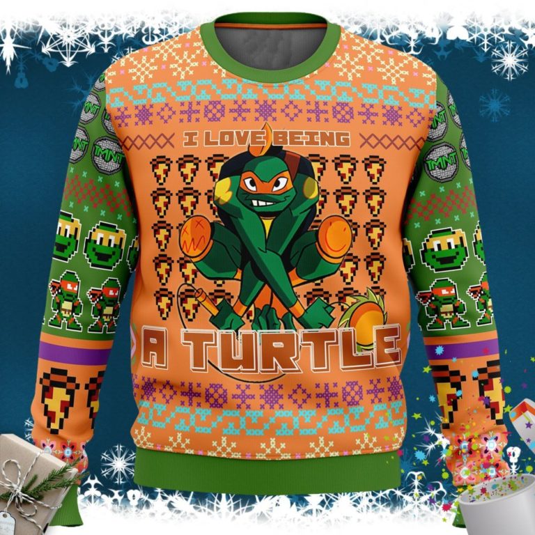 Michelangelo Rise of the Teenage Mutant Ninja Turtles Ugly Christmas Sweater