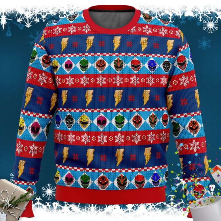 Mighty Helmets Power Rangers Ugly Christmas Sweater