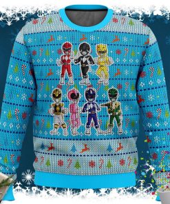 Mighty Morphin Chibis Power Rangers Ugly Christmas Sweater Mighty Morphin Chibis Power Rangers Ugly Christmas Sweater