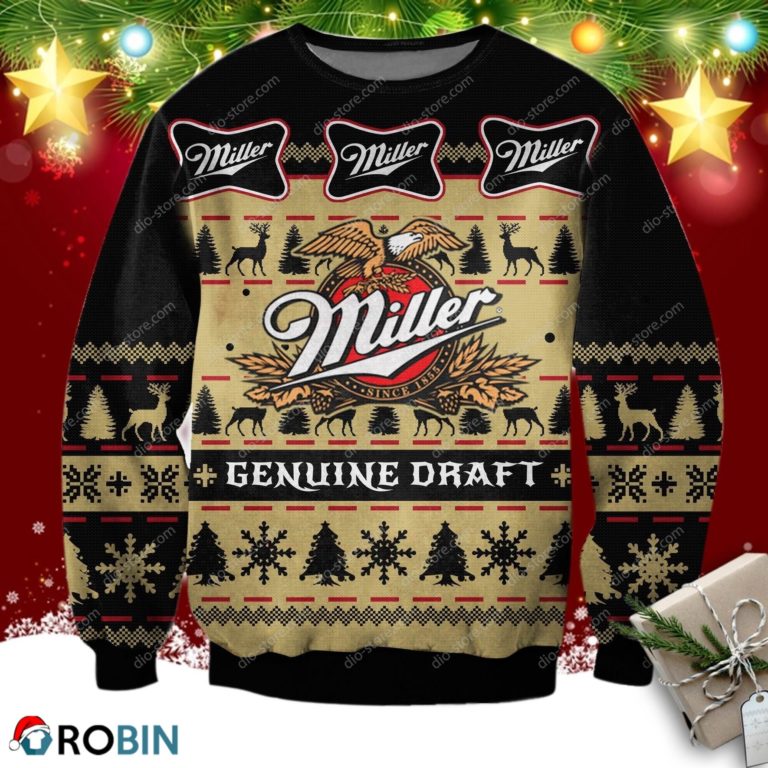 Miller Genuine Draft Beer Ugly Christmas Sweater