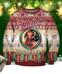 Miller High Life Beer Ugly Christmas Sweater