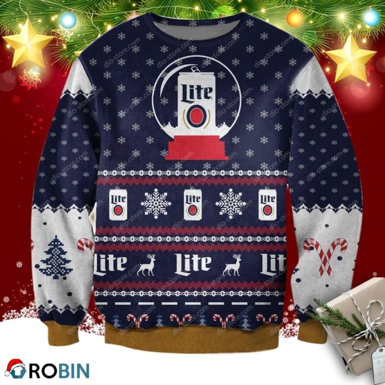 Miller Lite Ugly Christmas Sweatshirt