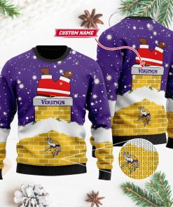 Minnesota Vikings NFL Football Santa Claus 3D Christmas Ugly Sweater Minnesota Vikings NFL Football Santa Claus 3D Christmas Ugly Sweater