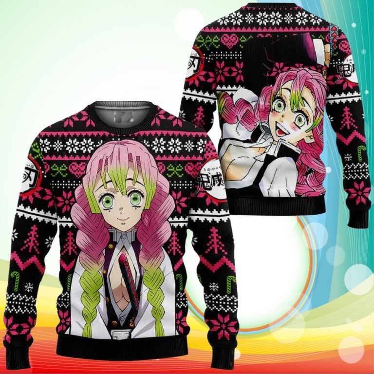 Mitsuri Kanroji Ugly Christmas Sweater Anime Demon Slayer Xmas Gifts
