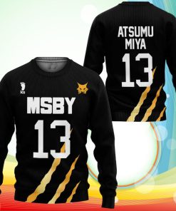 MSBY Atsumu Miya Sweatshirt Uniform Number 13 Haikyuu Anime 3D Printed Sweaters