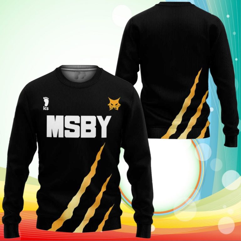 MSBY Black Jackal Uniform Sweatshirt Haikyuu Anime 3D Printed Sweaters