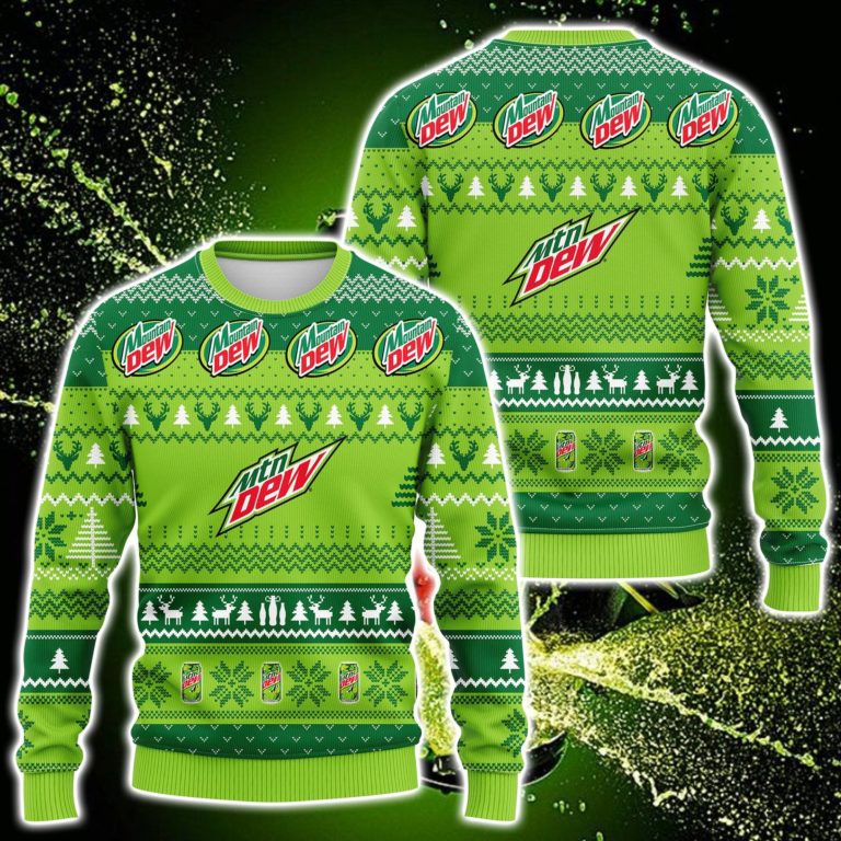 Mtn Dew 3D Printed Ugly Christmas Sweatshirt