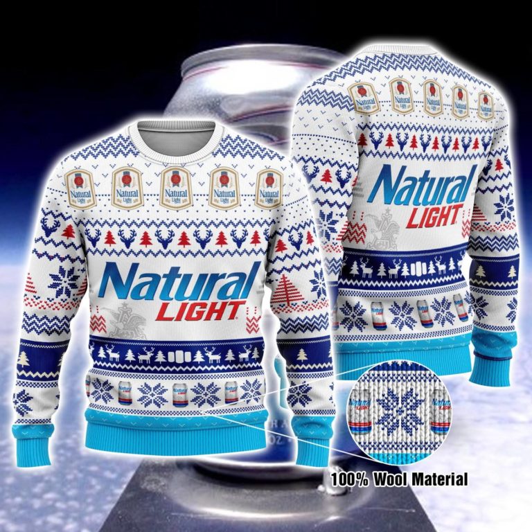 Natural Light Beer Ugly Christmas Sweatshirt