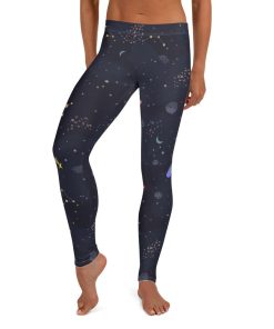 Navy Galaxy Star Leggings, High Waisted Tights Navy Galaxy Star Leggings, High Waisted Tights