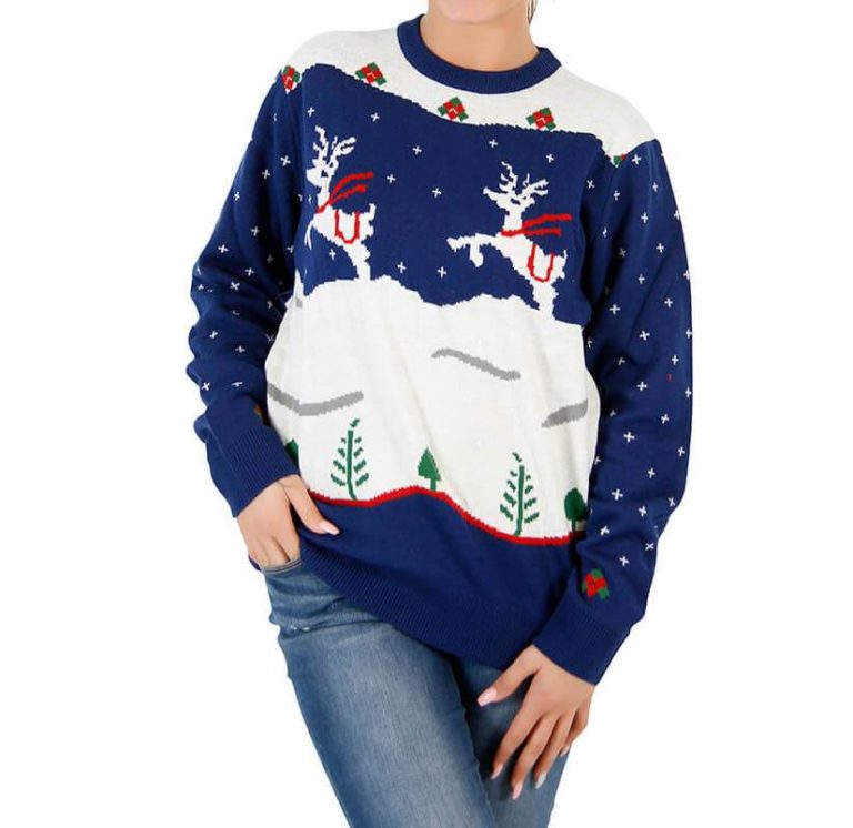 Navy Step Brothers Ugly Christmas Sweater