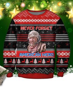 Never Forget American Hero 3d Print Ugly Christmas Sweater