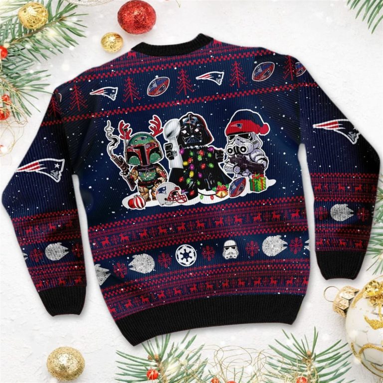 New England Patriots Star Wars Ugly Christmas Sweater Darth Vader Boba Fett Stormtrooper RBSWEATSHIRT511