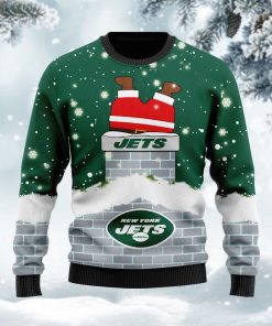 New York Jets Football Santa Claus 3D Christmas Ugly Sweater