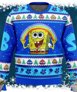 Nickelodeon Cartoons Rainbow SpongeBob Ugly Christmas Sweater