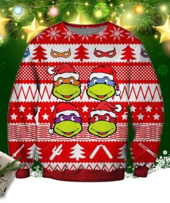 Ninja Turtles Knitting Pattern 3d Print Ugly Christmas Sweater