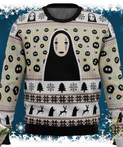 No Face and Soot Sprites Spirited Away Studio Ghibli Ugly Christmas Sweater