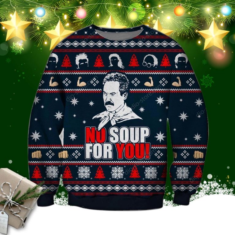 No Soup For You Knitting Pattern 3d Print Ugly Christmas Sweater