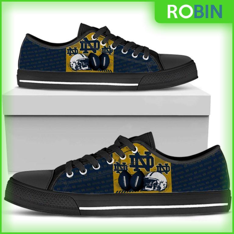 Notre Dame Fighting Irish NCAA Football Canvas Low Top Shoes