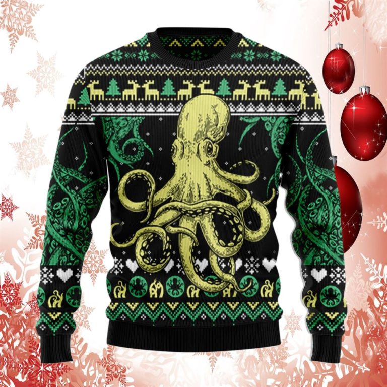 Octopus Cool Christmas Ugly Sweater