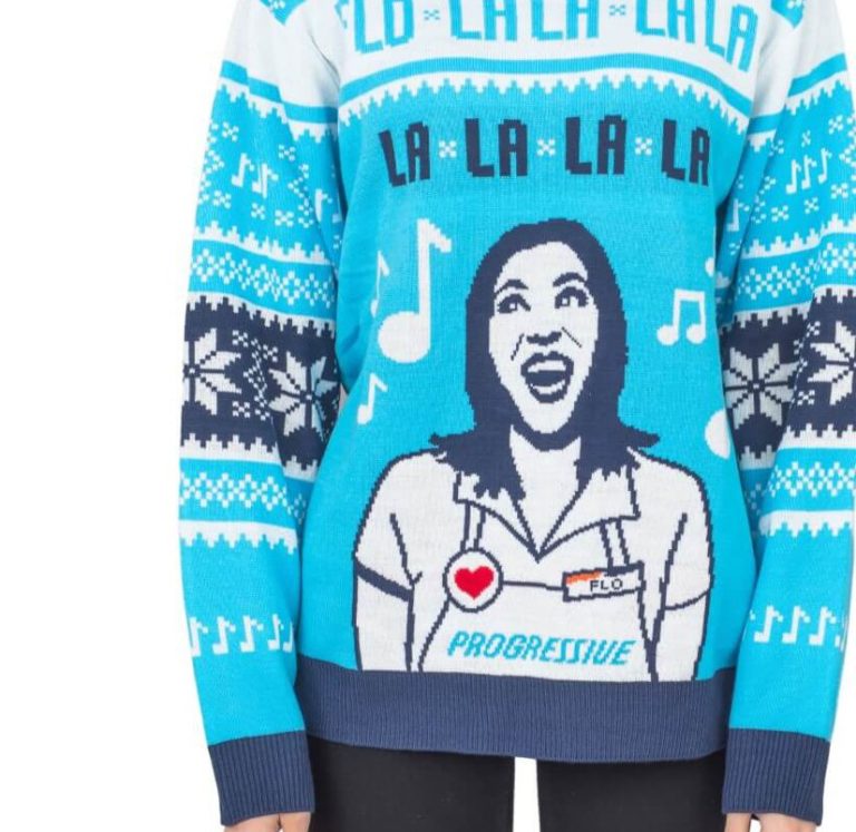 Official Progressive Singing Flo! Voice Box Ugly Sweater