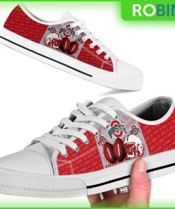 Ohio State Buckeyes Football Helmet Low Top Canvas Shoes Ohio State Buckeyes Football Helmet Low Top Canvas Shoes
