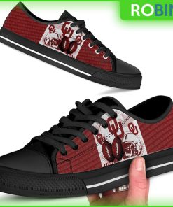 Oklahoma Sooners NCAA Football Canvas Low Top Shoes Oklahoma Sooners NCAA Football Canvas Low Top Shoes