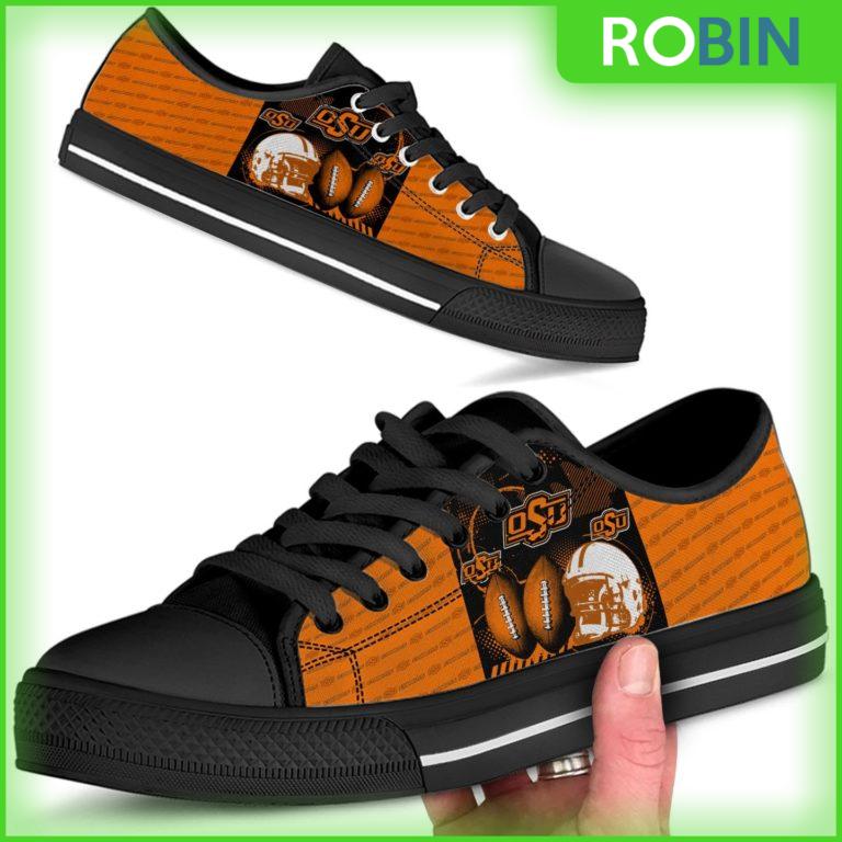 Oklahoma State Cowboys NCAA Football Canvas Low Top Shoes