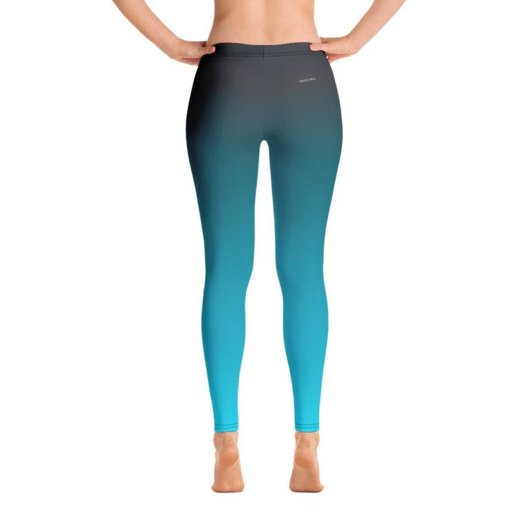 Ombre Teal Gradient High Waisted Leggings